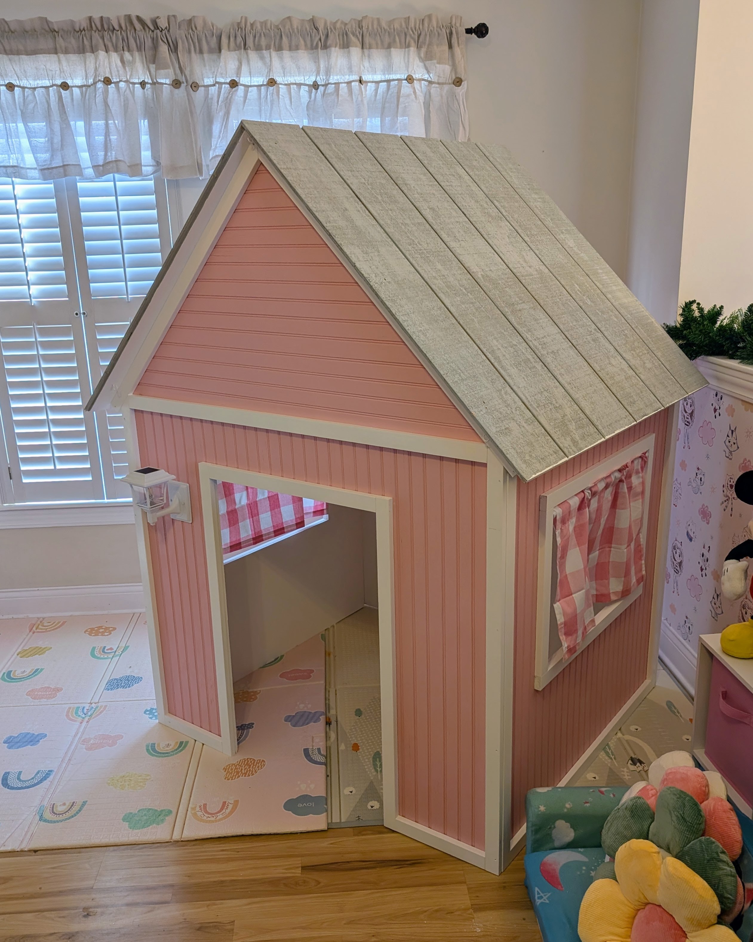 Completed playhouse showing quality craftsmanship and attention to detail